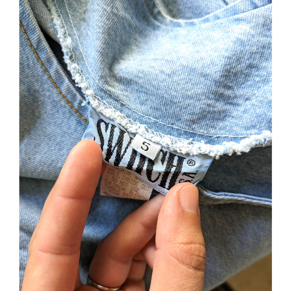 Vintage 80's/90's Denim Cotton Button Detail Midi Dress Size 5 - Picture 4 of 5